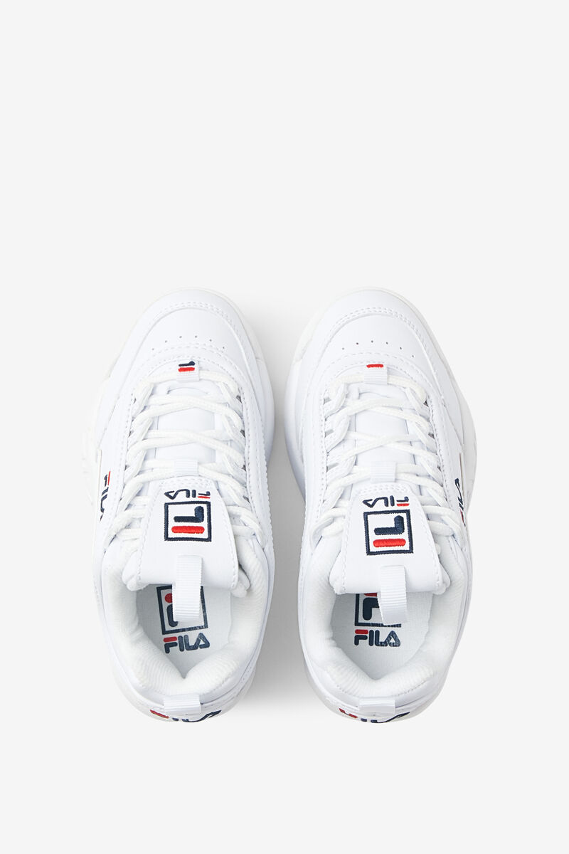 Kids' Fila Disruptor 2 Platform Shoes White / Navy / Red | blsRlLPMbLi