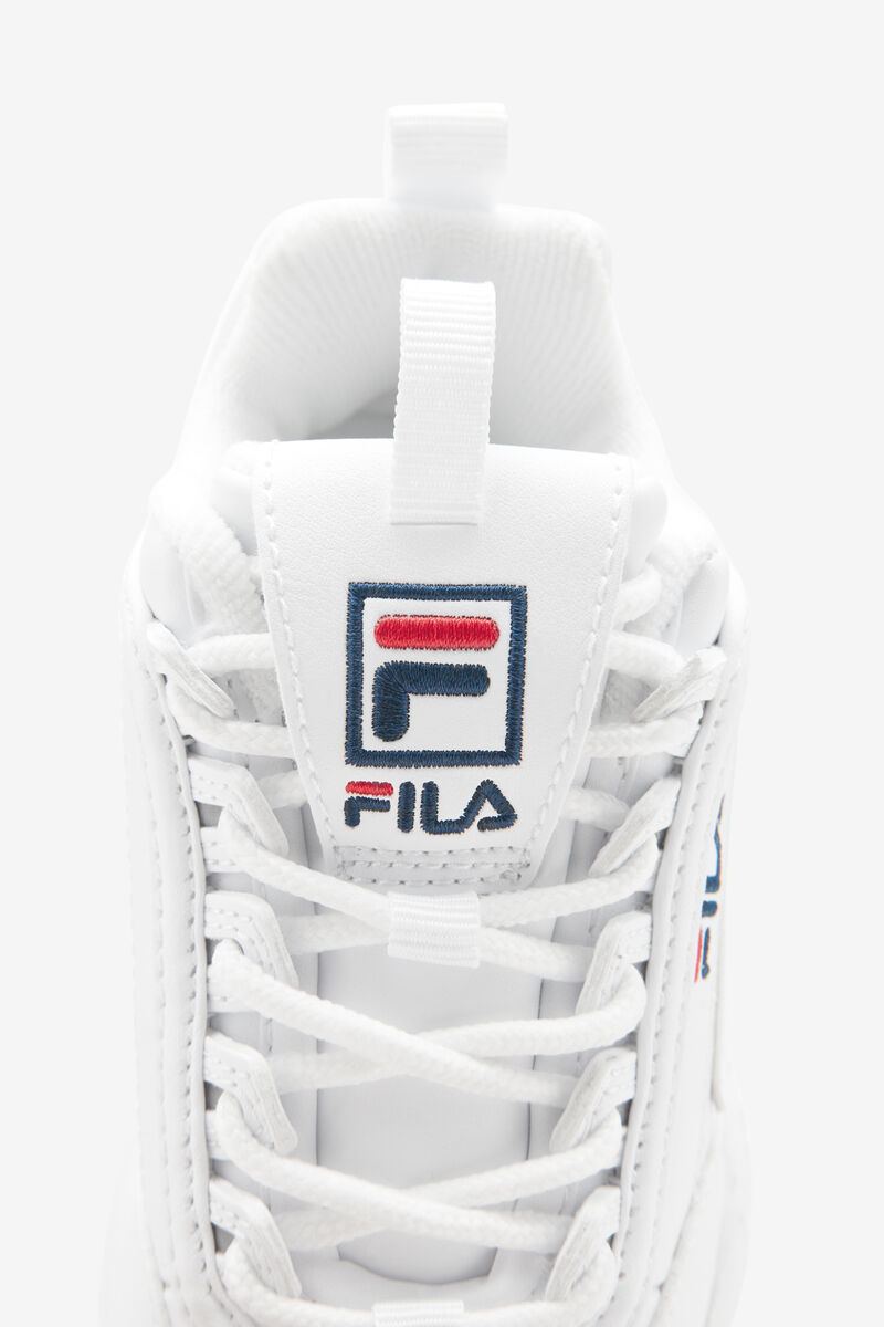 Kids' Fila Disruptor 2 Platform Shoes White / Navy / Red | blsRlLPMbLi