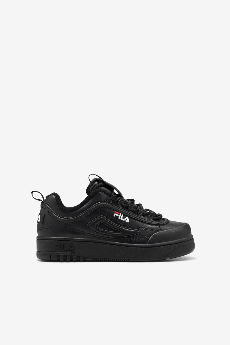 Kids\' Fila Disruptor 2 X Fx-100 Luxe Platform Shoes Black / Red / White | 3WNAykiPUZR