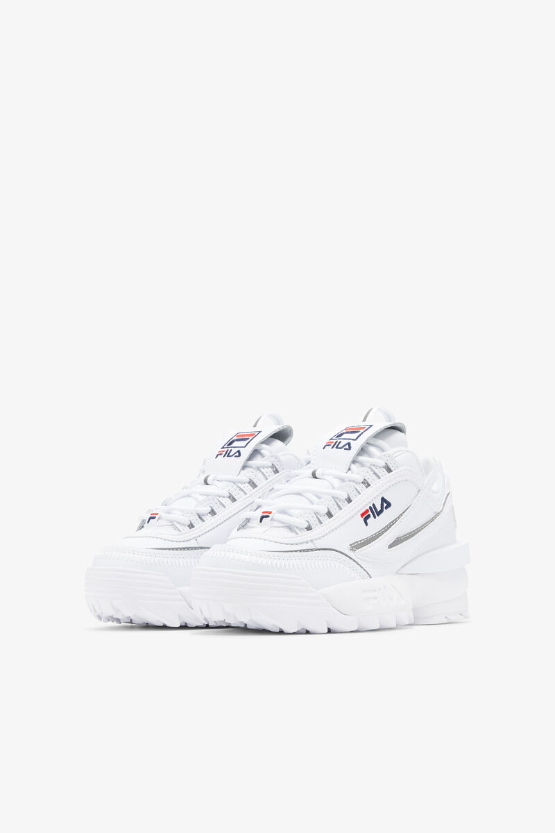 Kids' Fila Little Disruptor 2 Exp Platform Shoes White / Navy / Red | SVoWeKBHRus