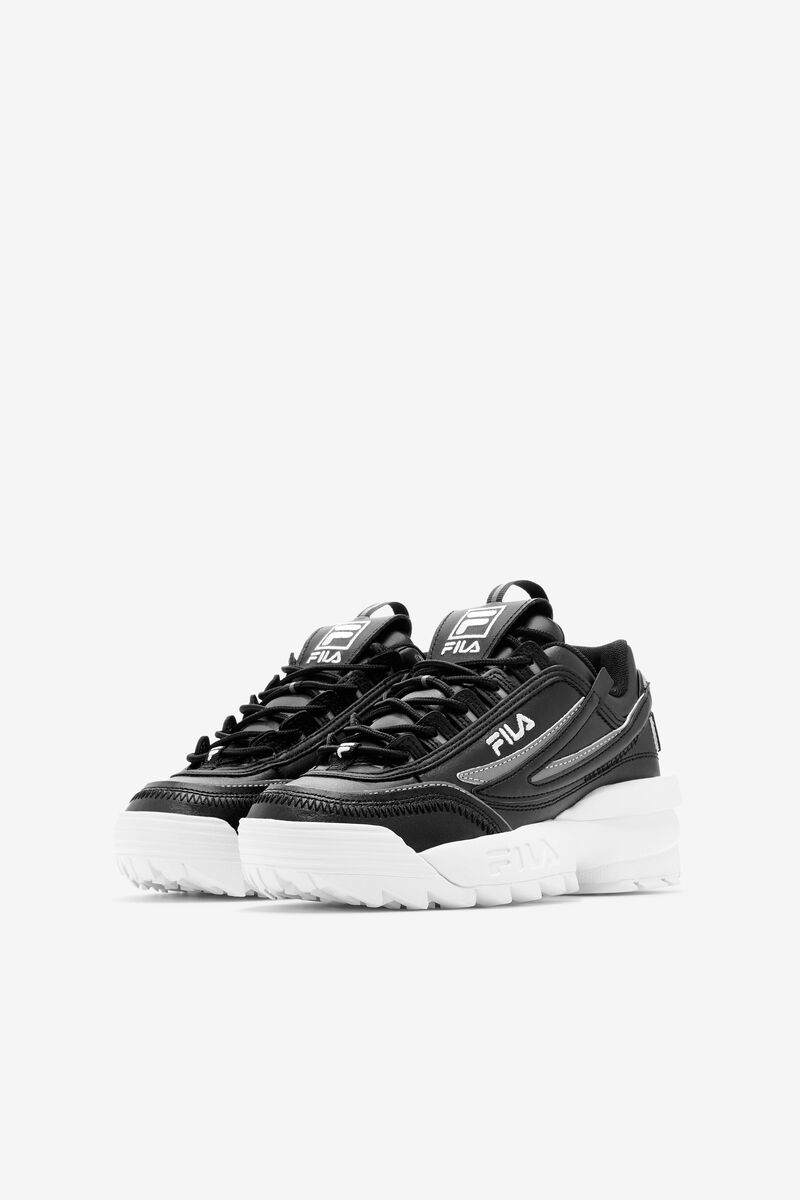 Kids' Fila Little Disruptor 2 Exp Platform Shoes Black / White / Black | VGRGP3z6ZOv
