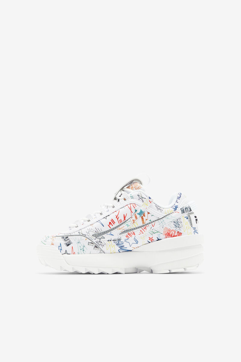 Kids' Fila Little Disruptor 2 Exp Platform Shoes Black / White / Multicolor | cMlg84kY5iT