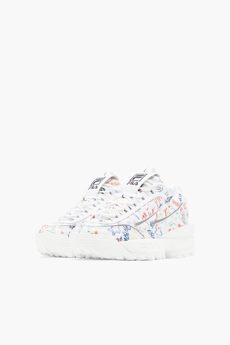 Kids' Fila Little Disruptor 2 Exp Platform Shoes Black / White / Multicolor | cMlg84kY5iT