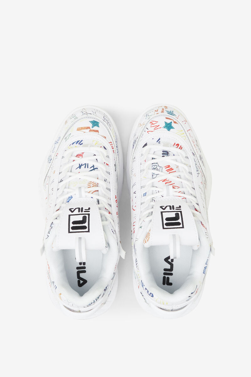 Kids' Fila Little Disruptor 2 Exp Platform Shoes Black / White / Multicolor | cMlg84kY5iT