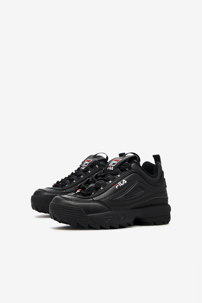 Kids' Fila Little Disruptor 2 Platform Shoes Black / Black / White | CH4DtLNwBiu