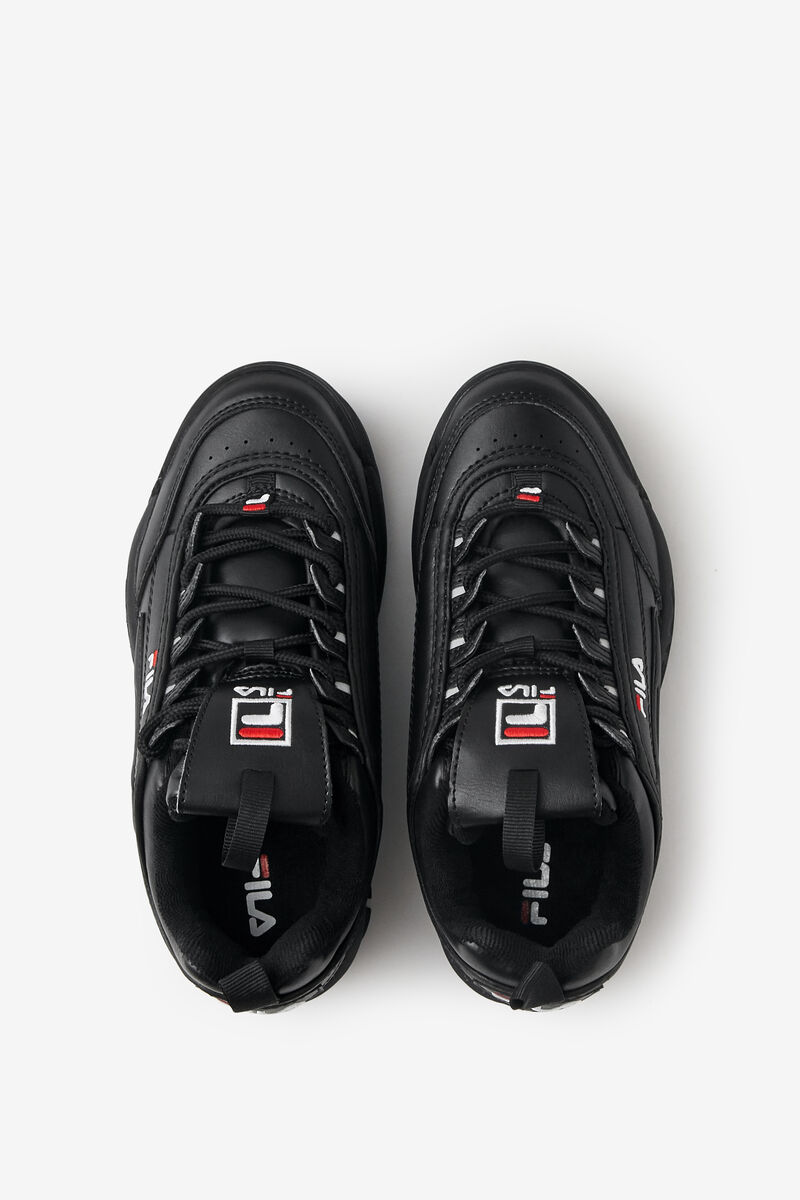 Kids' Fila Little Disruptor 2 Platform Shoes Black / Black / White | CH4DtLNwBiu
