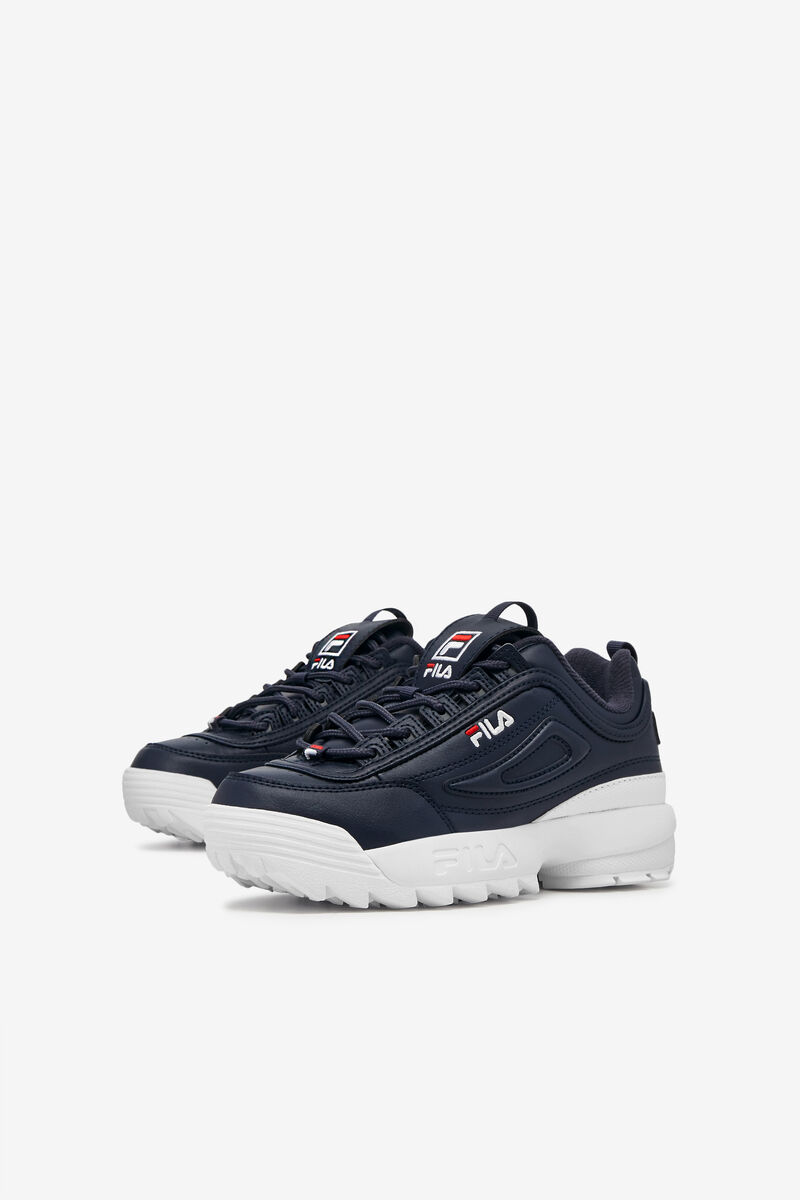 Kids' Fila Little Disruptor 2 Platform Shoes Navy / White / Red | uyaqa2hh3wr