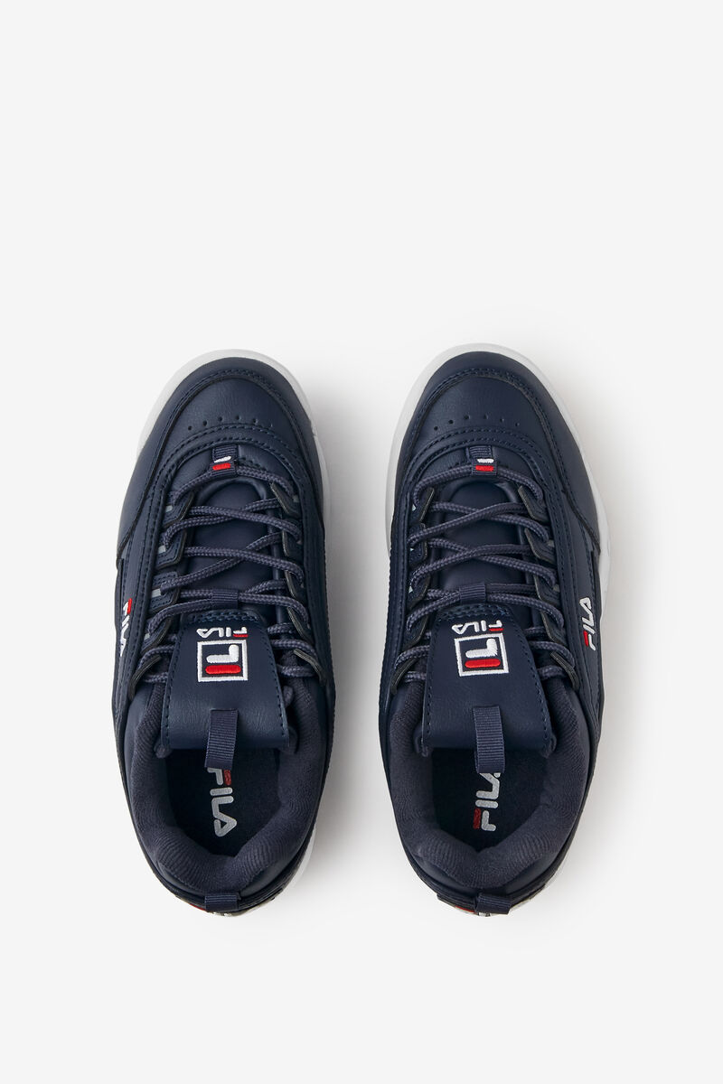 Kids' Fila Little Disruptor 2 Platform Shoes Navy / White / Red | uyaqa2hh3wr