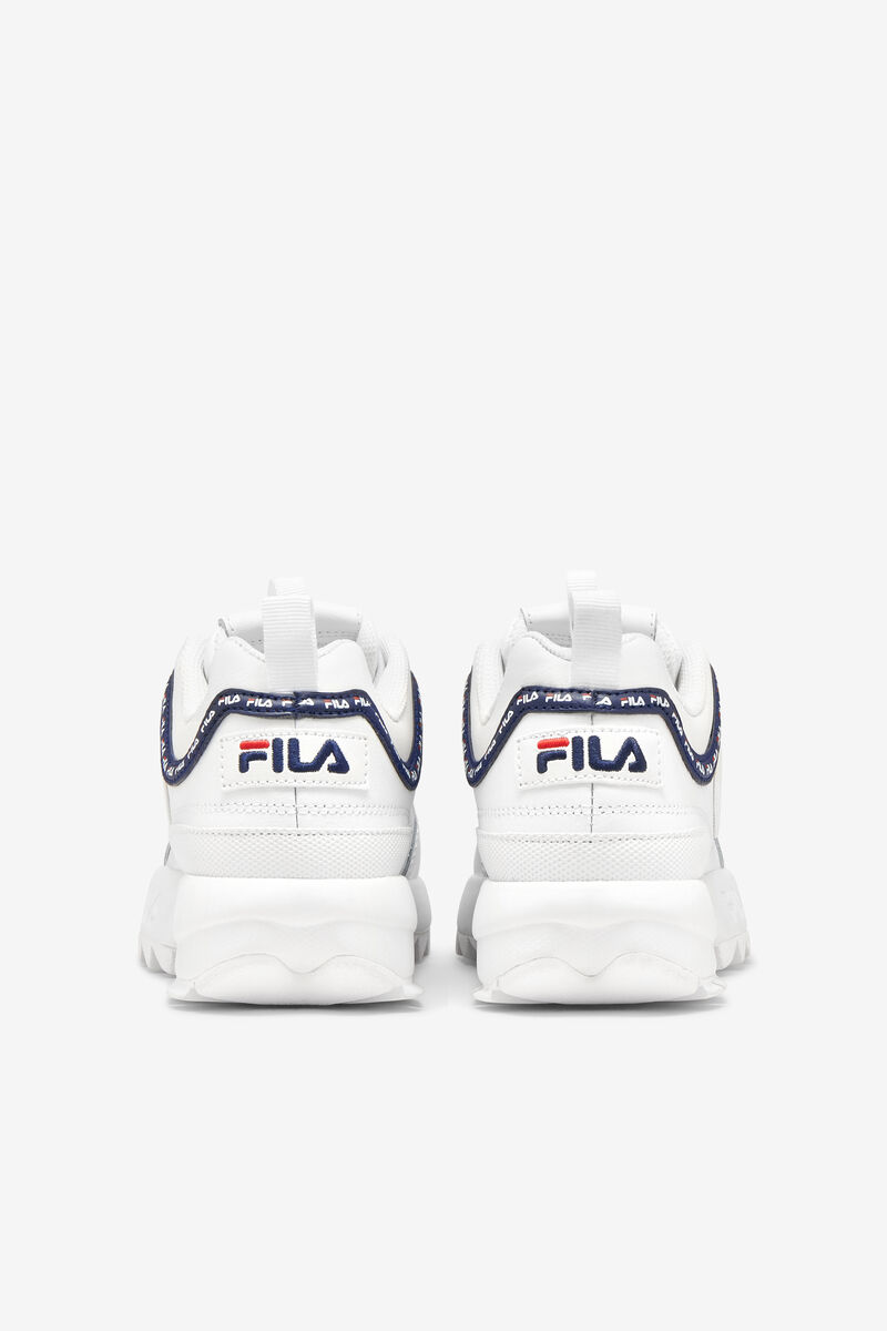 Kids' Fila Little Disruptor 2 Repeat Platform Shoes White / Navy / Red | eusBJAVai5N