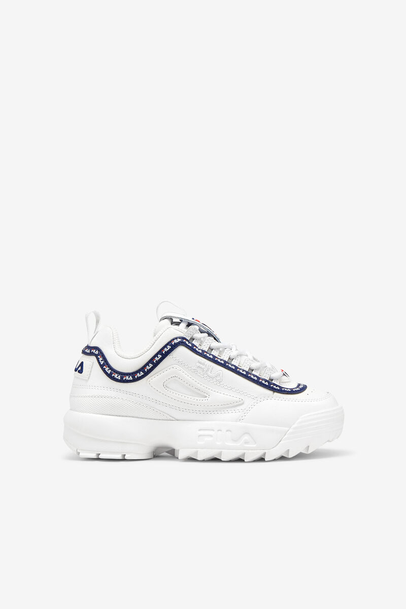Kids\' Fila Little Disruptor 2 Repeat Platform Shoes White / Navy / Red | eusBJAVai5N