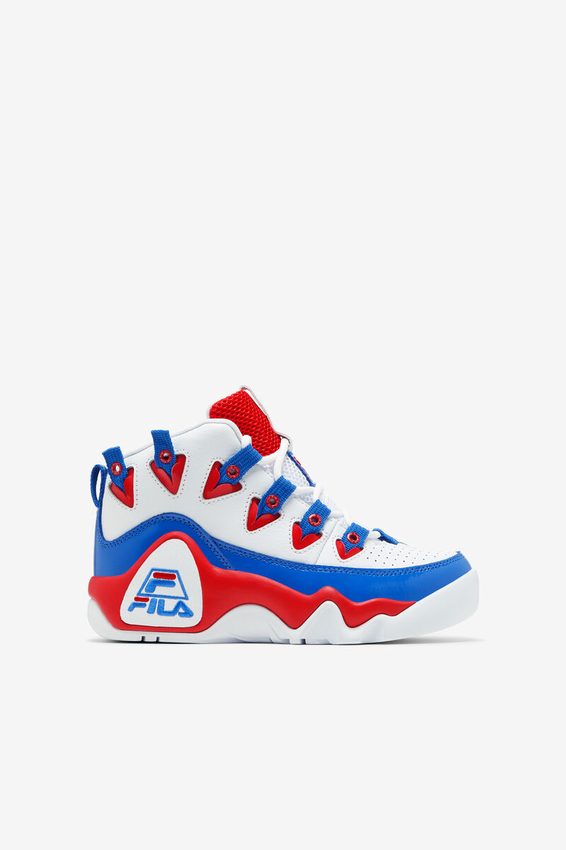 Kids\' Fila Little Grant Hill 1 Basketball Shoes White / Red / Blue | xSKK4plIeqP