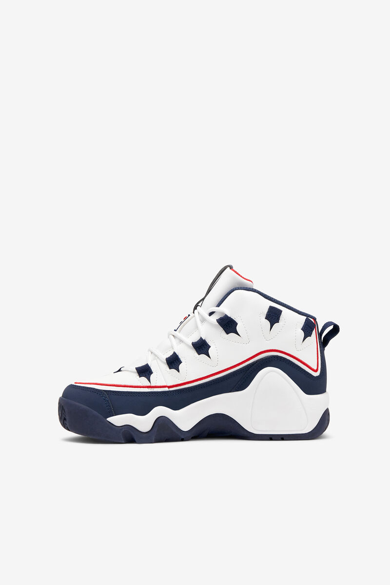 Kids' Fila Little Grant Hill 1 Offset Basketball Shoes White / Navy / Red | zSxHb1NK3Fh