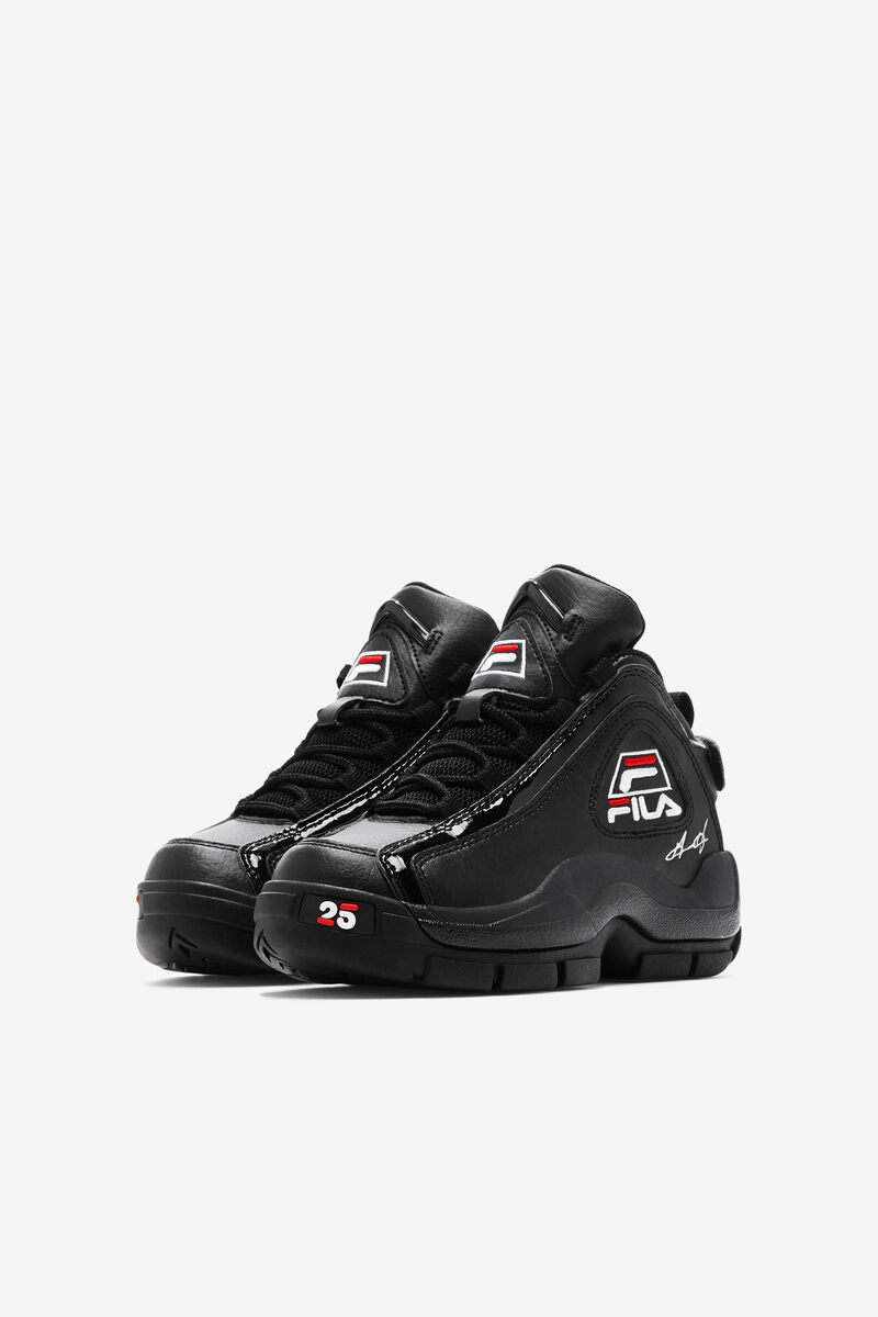 Kids' Fila Little Grant Hill 2 25th Anniversary Edition Basketball Shoes Black / White / Red | B9DNz