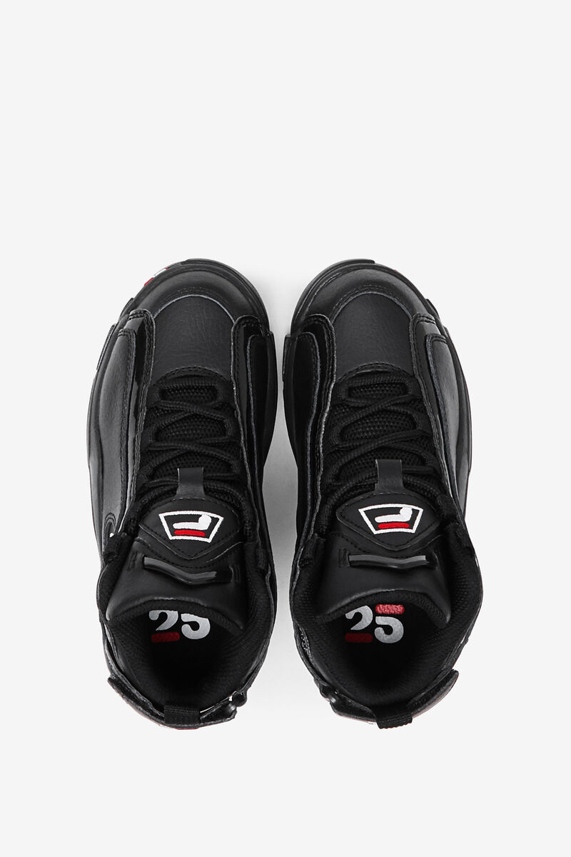 Kids' Fila Little Grant Hill 2 25th Anniversary Edition Basketball Shoes Black / White / Red | B9DNz