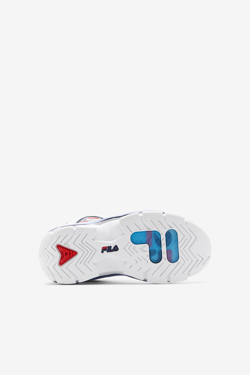 Kids' Fila Little Grant Hill 2 25th Anniversary Edition Basketball Shoes White / Navy / Red | WHEdb4