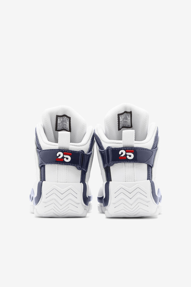 Kids' Fila Little Grant Hill 2 25th Anniversary Edition Basketball Shoes White / Navy / Red | WHEdb4