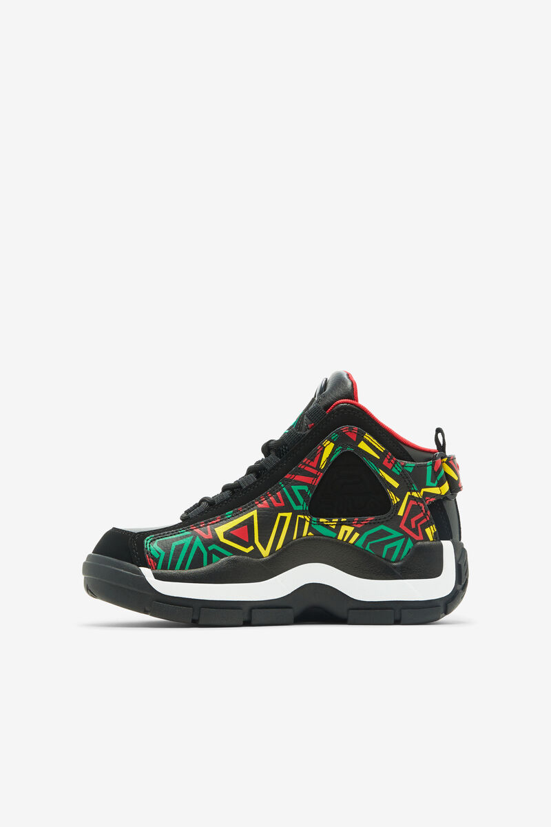 Kids' Fila Little Grant Hill 2 Basketball Shoes Black / Lemon | Hk3UEUklXkm