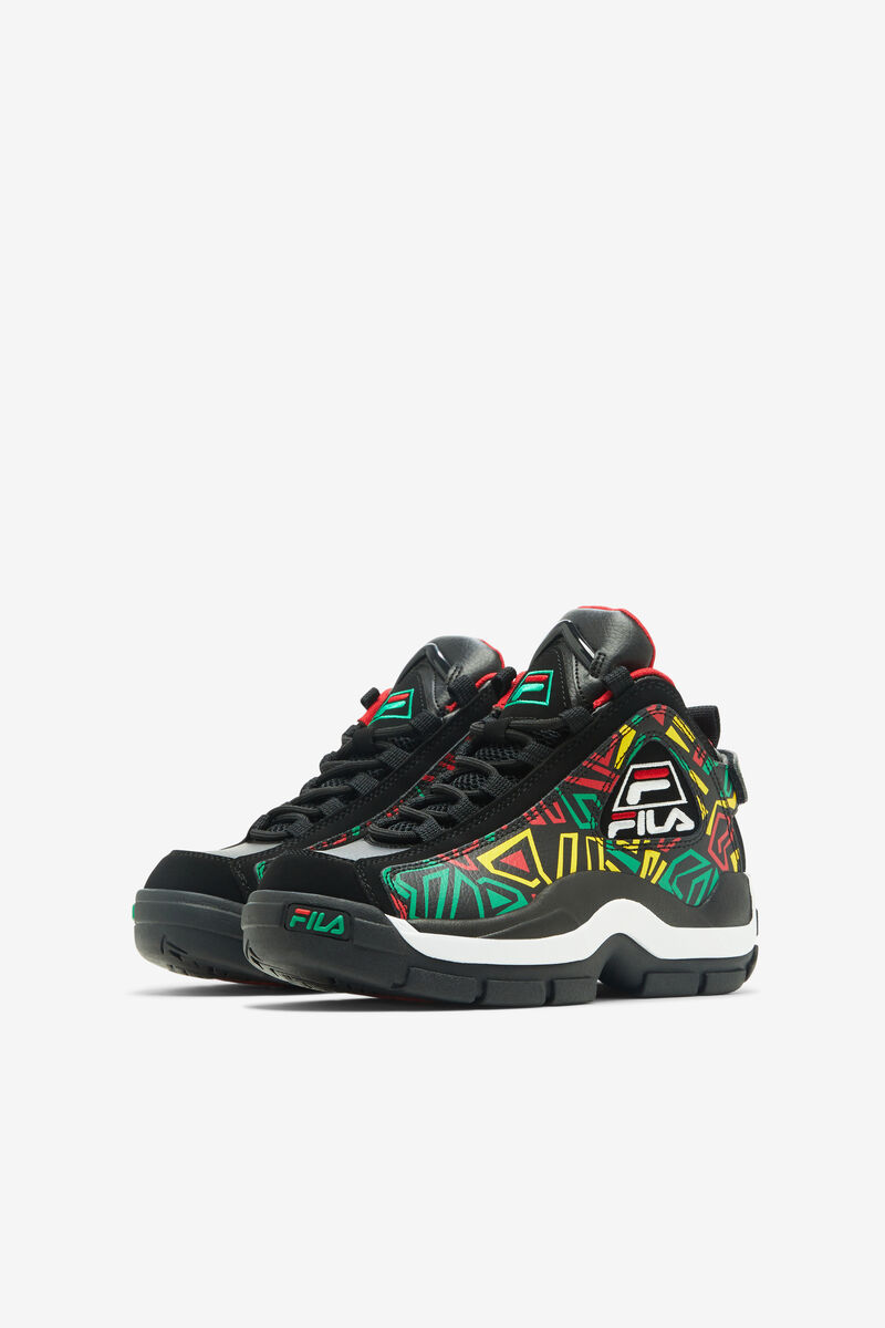 Kids' Fila Little Grant Hill 2 Basketball Shoes Black / Lemon | Hk3UEUklXkm