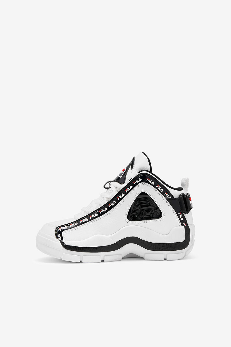 Kids' Fila Little Grant Hill 2 Repeat Basketball Shoes White / Black / Red | Xr3soHCYb5u