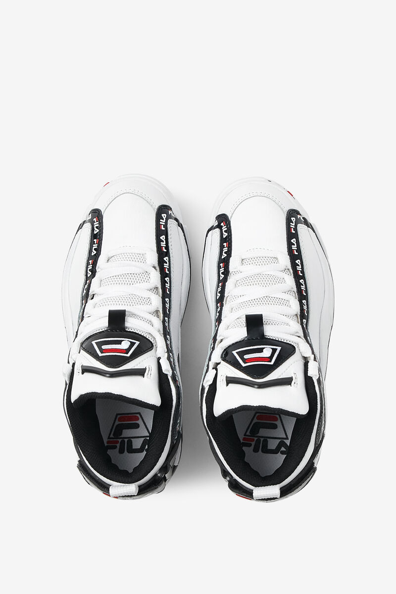 Kids' Fila Little Grant Hill 2 Repeat Basketball Shoes White / Black / Red | Xr3soHCYb5u