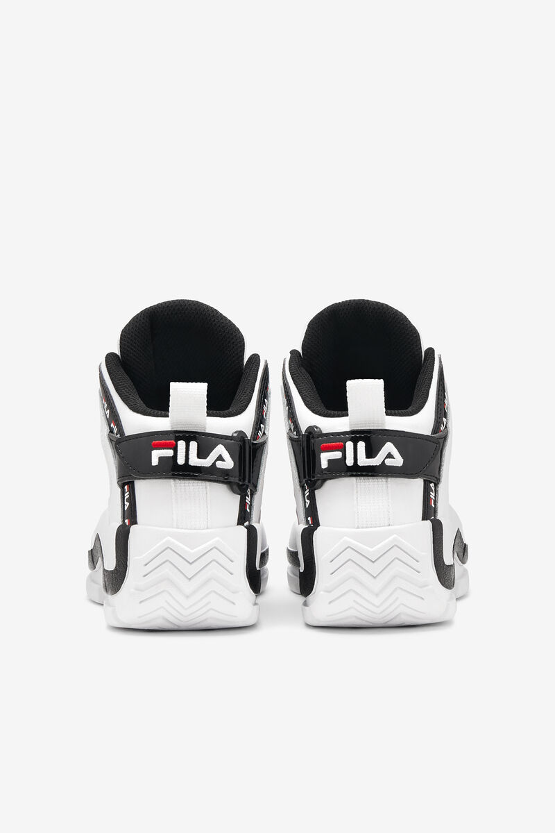 Kids' Fila Little Grant Hill 2 Repeat Basketball Shoes White / Black / Red | Xr3soHCYb5u