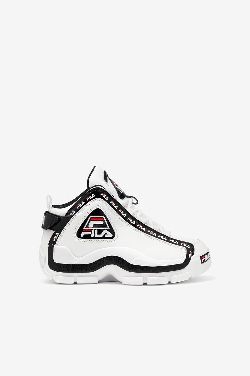 Kids\' Fila Little Grant Hill 2 Repeat Basketball Shoes White / Black / Red | Xr3soHCYb5u