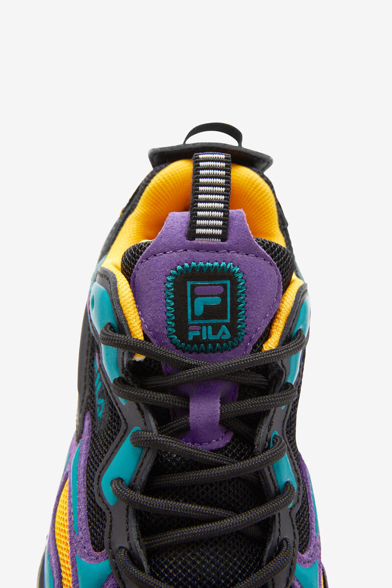 Kids' Fila Little Ray Tracer Apex Platform Shoes Black / Royal Purple / White | EdggzbUy3mc