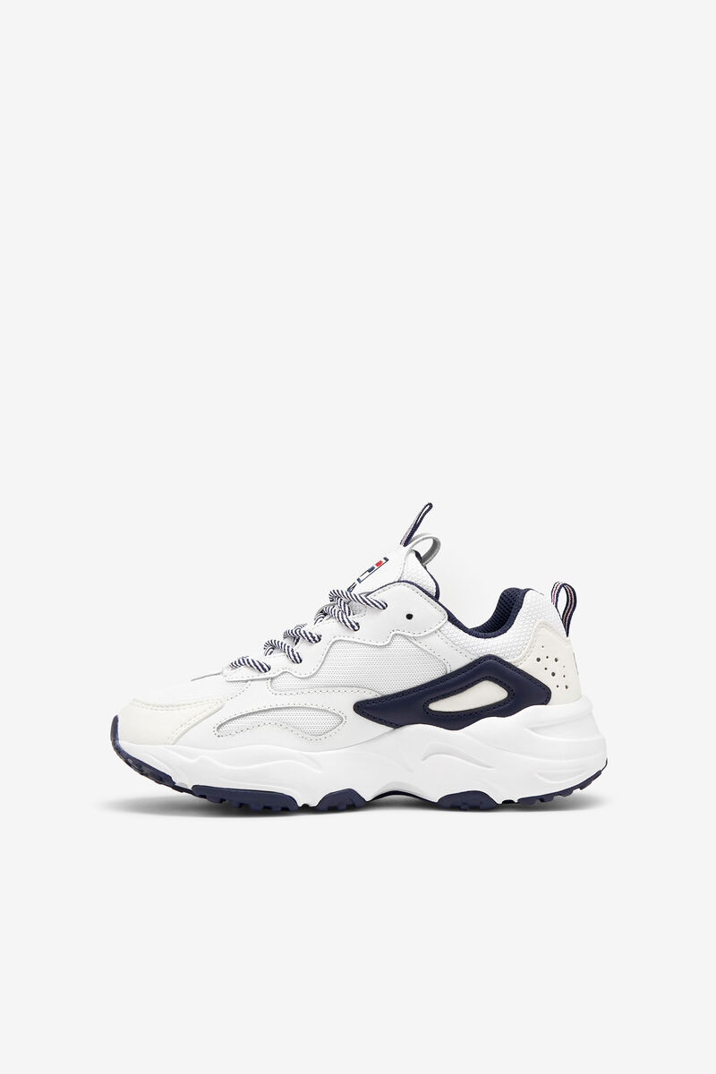 Kids' Fila Little Ray Tracer Walking Shoes White / Navy / Red | xliZU2EJlyc