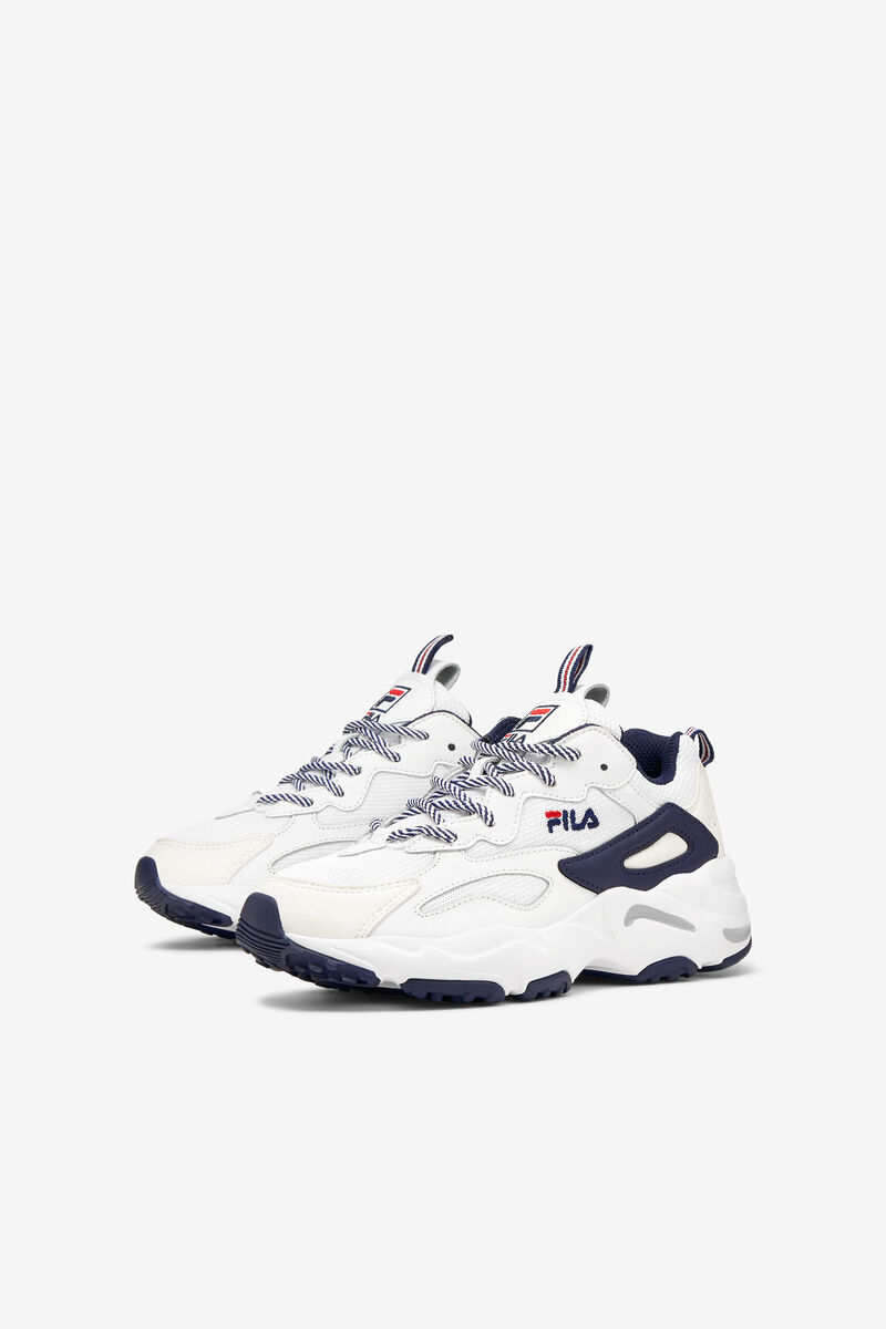 Kids' Fila Little Ray Tracer Walking Shoes White / Navy / Red | xliZU2EJlyc