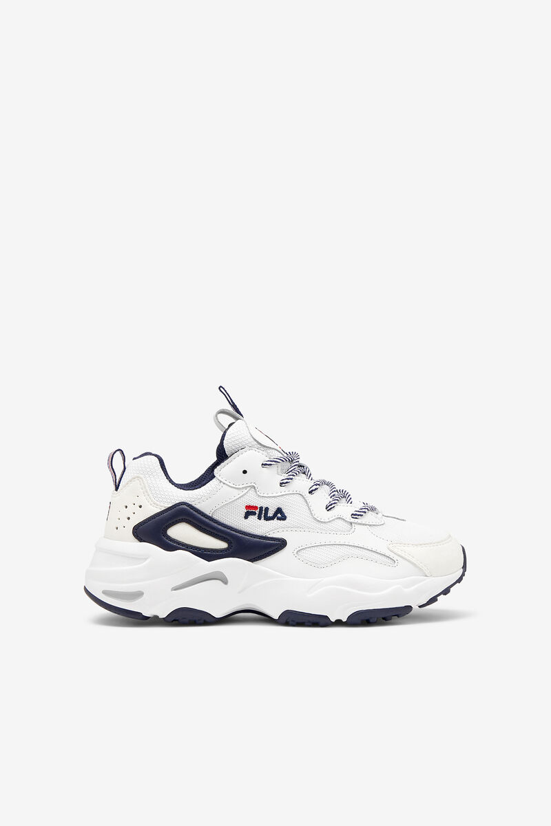 Kids\' Fila Little Ray Tracer Walking Shoes White / Navy / Red | xliZU2EJlyc