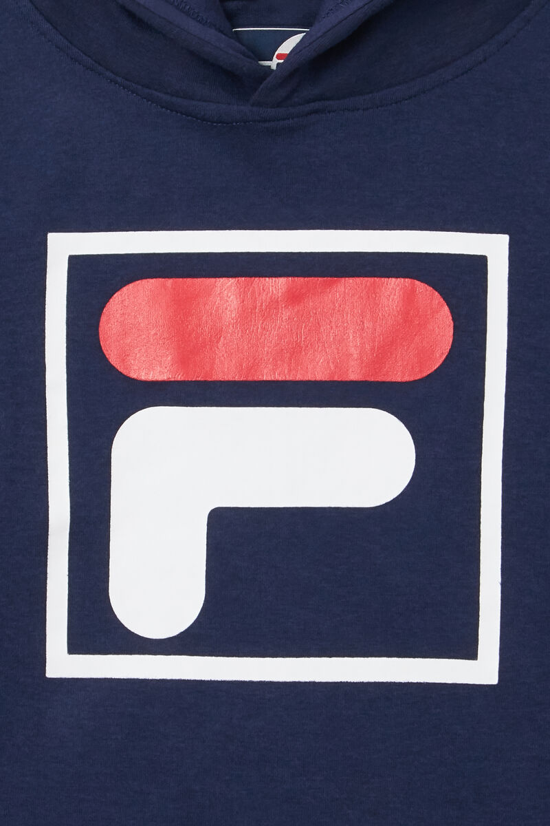 Kids' Fila Raglan Hoodie Hoodies Navy | CA4WeQDtI3O