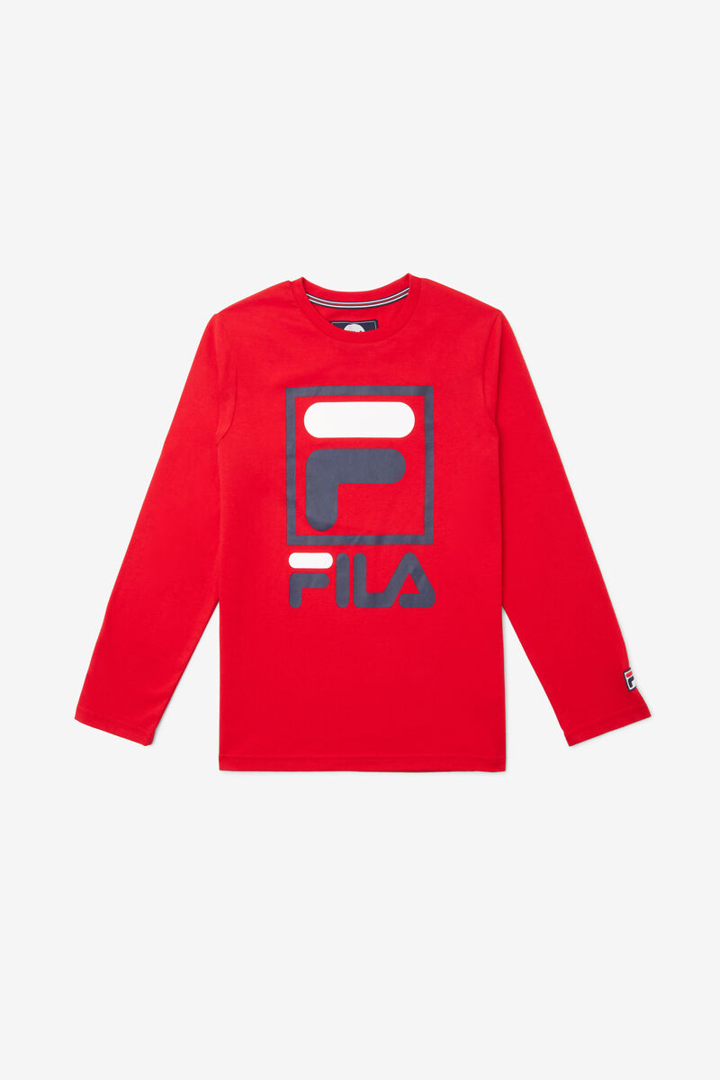 Kids\' Fila Stacked Logo T Shirts Red | E62dJl2cAL8