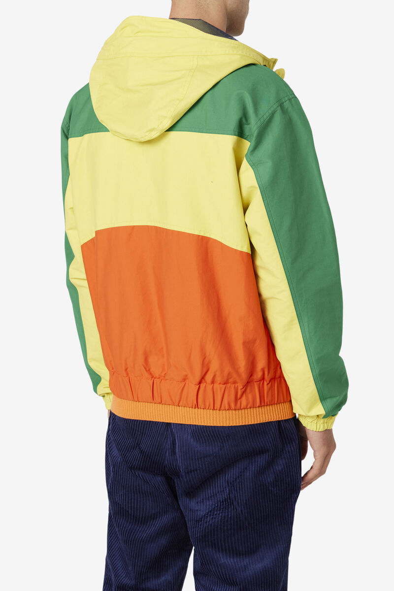 Men's Fila 110 Performance Jacket Jackets Green / Yellow / Orange | rSeCMrPAgWl