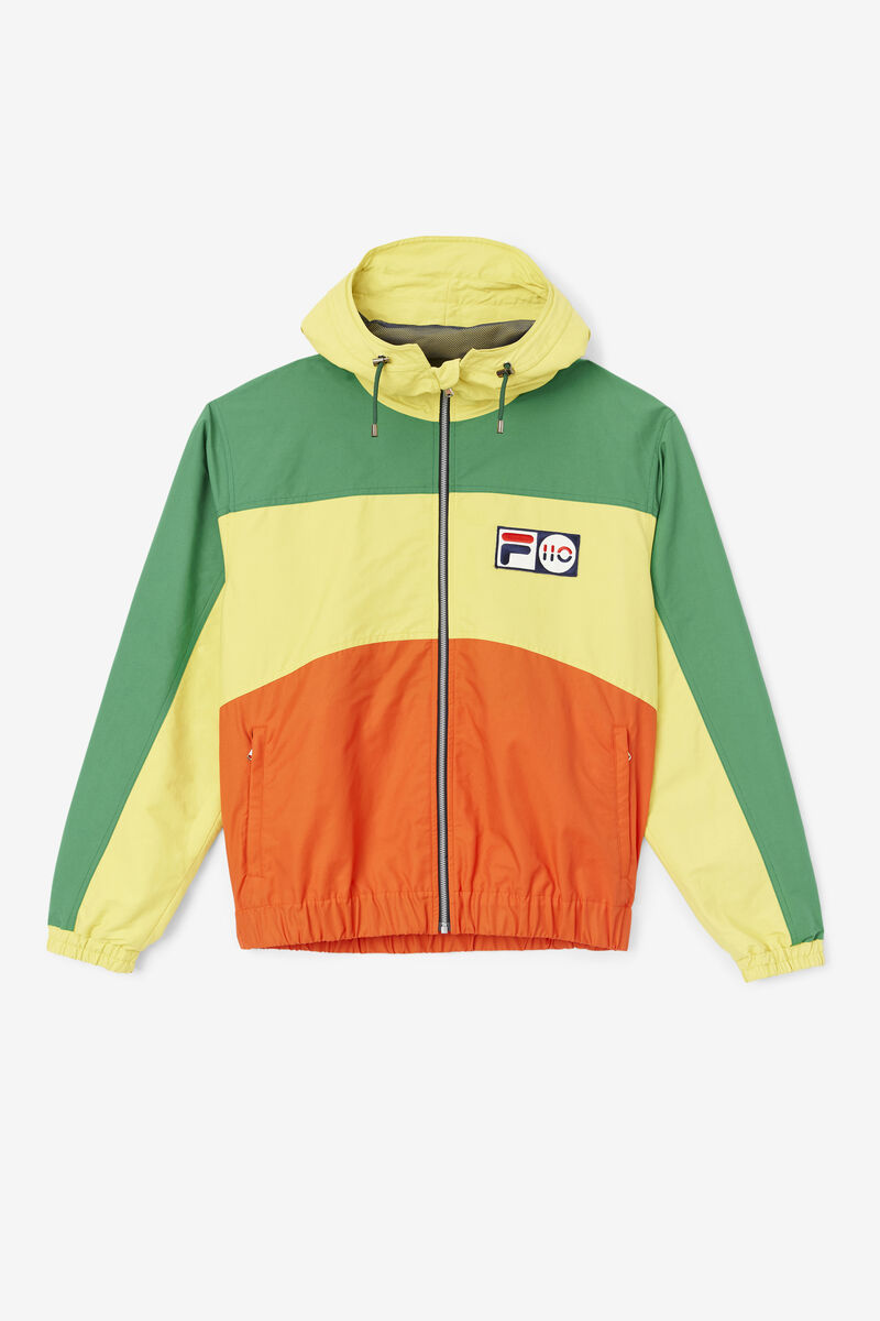 Men\'s Fila 110 Performance Jacket Jackets Green / Yellow / Orange | rSeCMrPAgWl