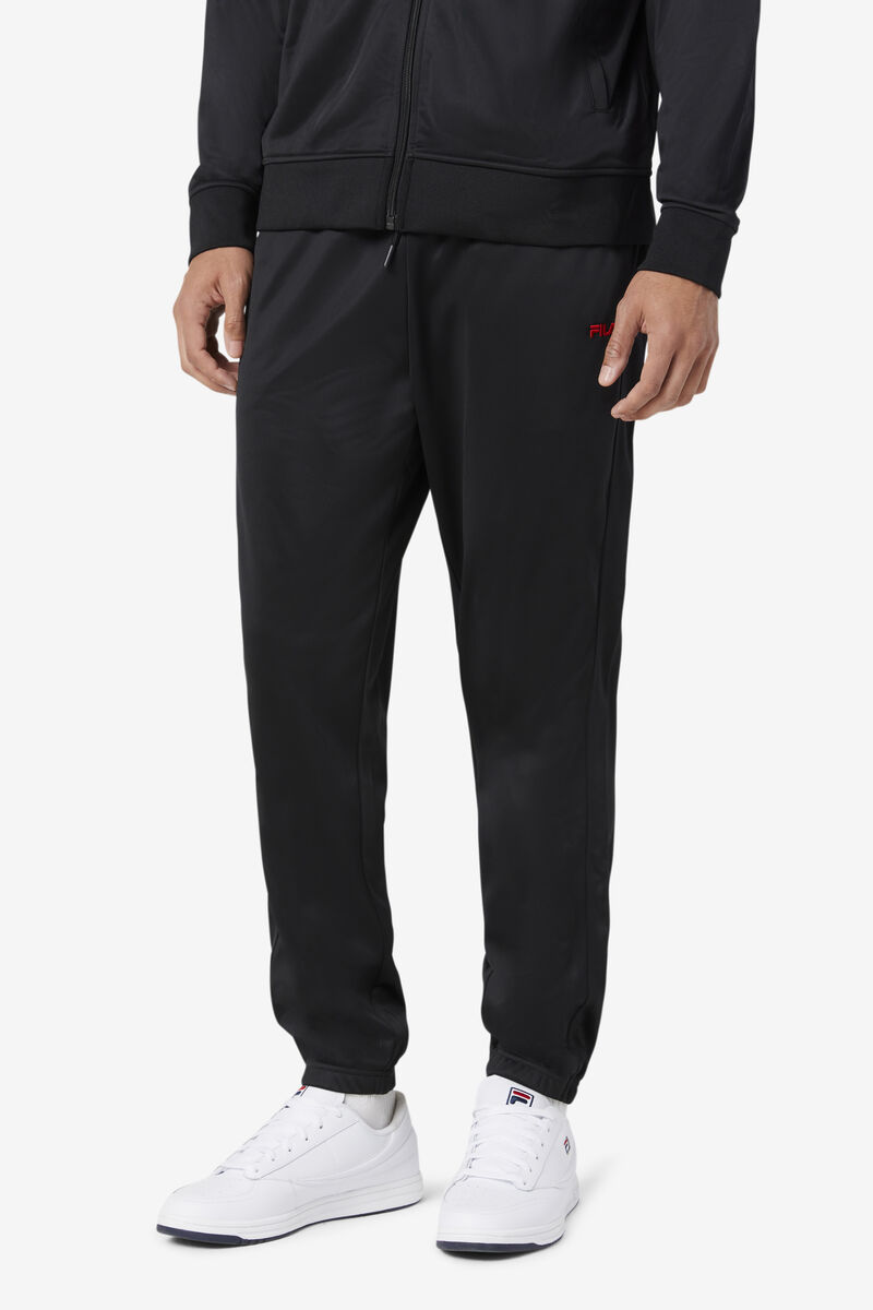 Men's Fila Albania Track Pant Pants Black / Red | DiTdKQGGBuw