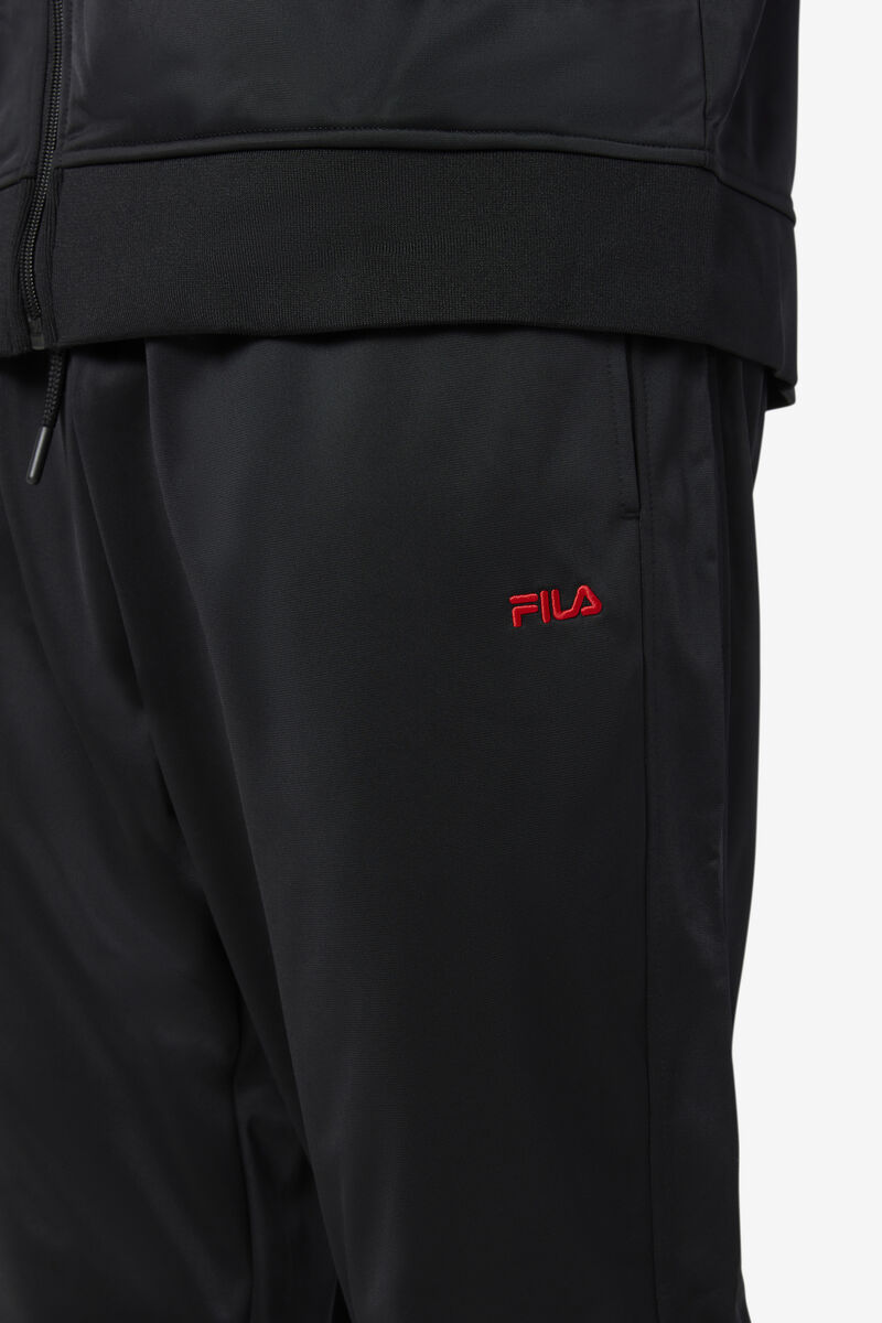 Men's Fila Albania Track Pant Pants Black / Red | DiTdKQGGBuw