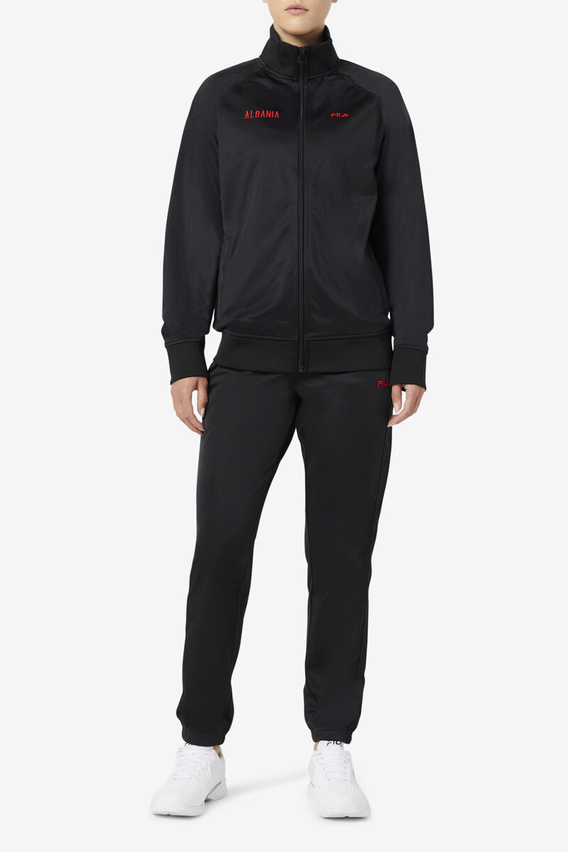 Men's Fila Albania Track Pant Pants Black / Red | DiTdKQGGBuw