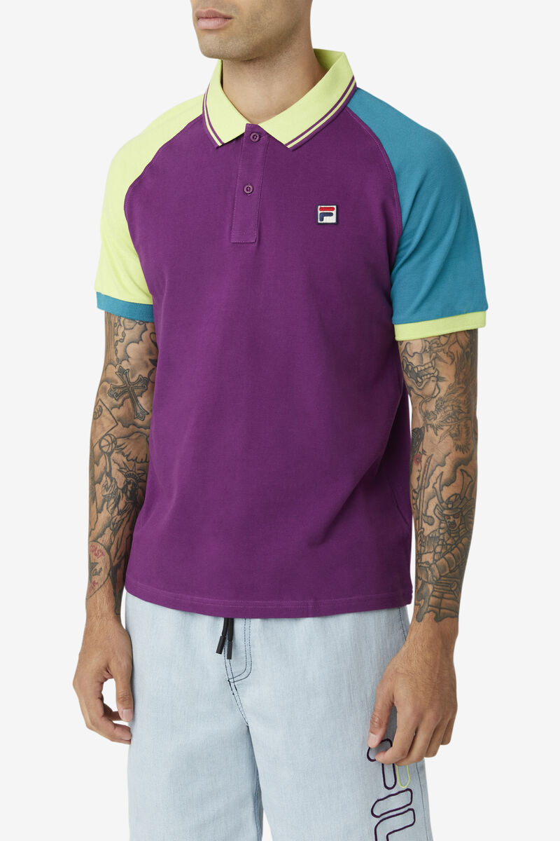 Men's Fila Apollo Polo Polos Purple / Purple | ypraGNel12L