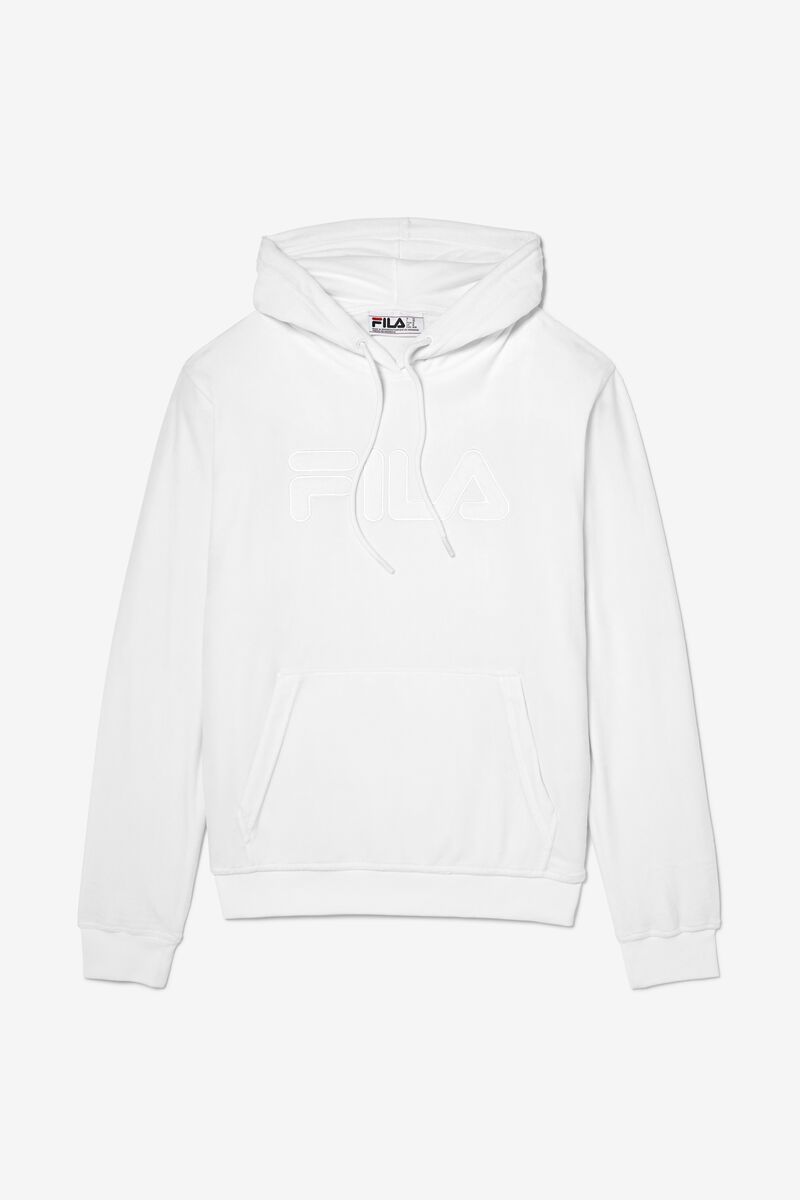 Men\'s Fila Asher Velour Hoodie Hoodies White | 4iez2QIFJZ3