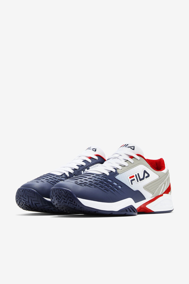 Men's Fila Axilus 2 Energized Tennis Shoes White / Navy / Red | v2idvu9F6fu