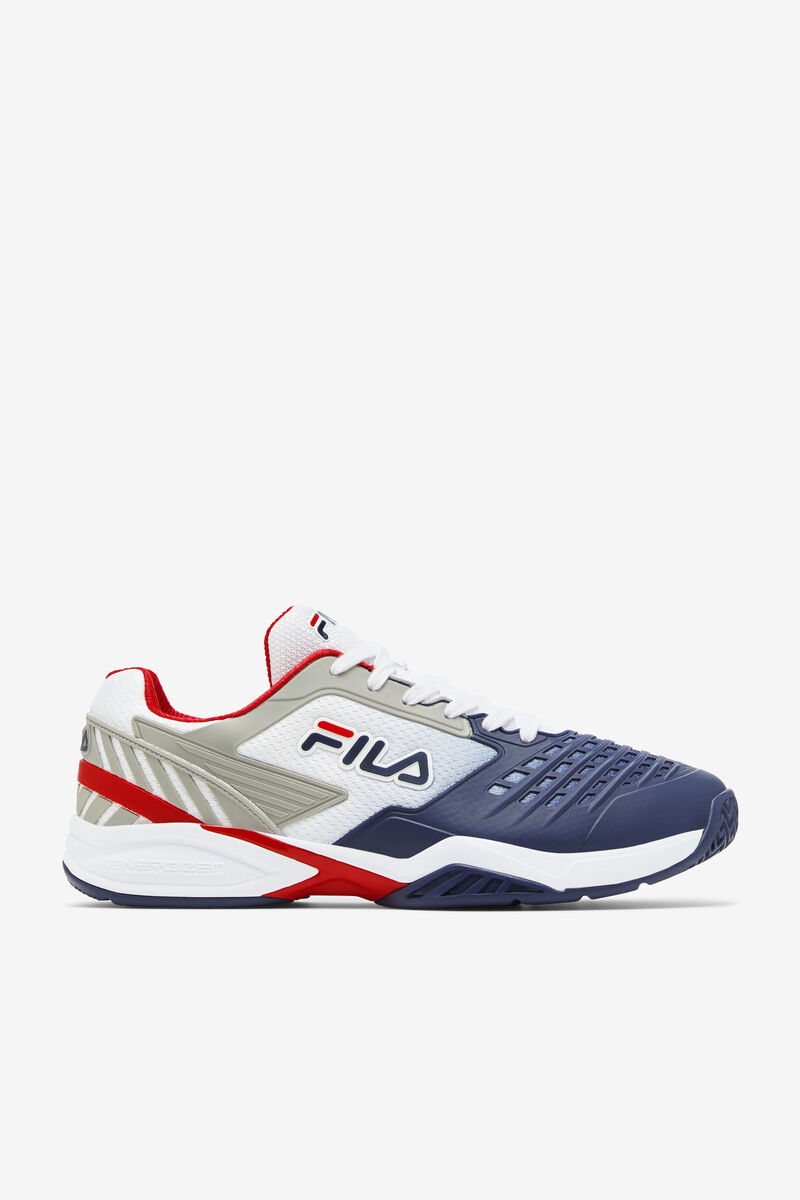 Men\'s Fila Axilus 2 Energized Tennis Shoes White / Navy / Red | v2idvu9F6fu