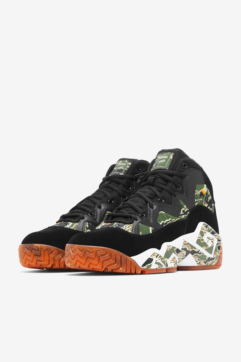 Men's Fila Basketball Shoe With Camo Detail | Fila Sneakers Black / White | ENuOH4UbHVP