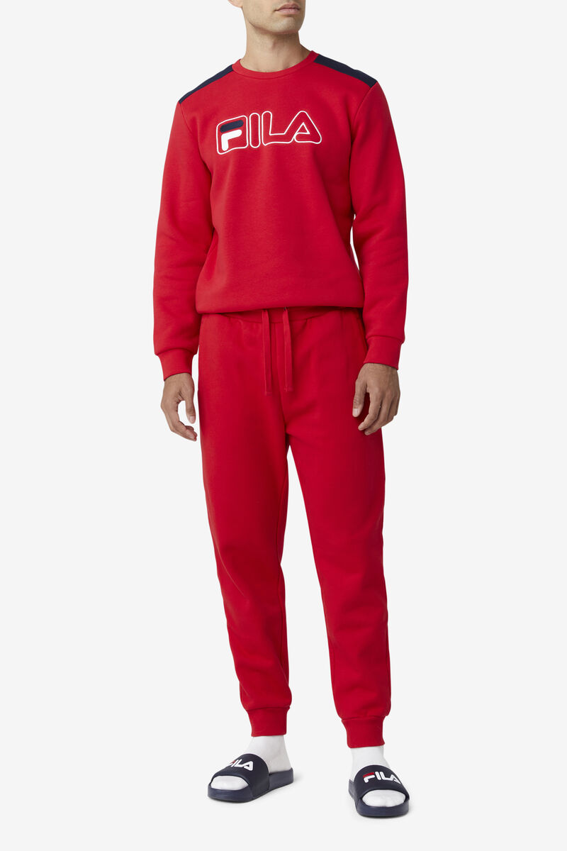Men's Fila Batul Jogger Pants Red | 8BAZmuQvXDs