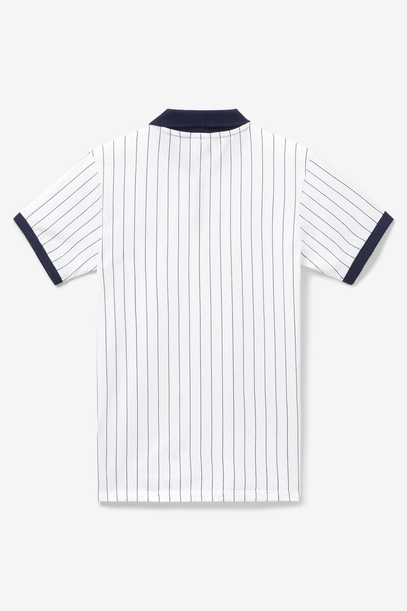 Men's Fila Bb1 Polo Polos White / Navy / Red | fZswxbQEDdy