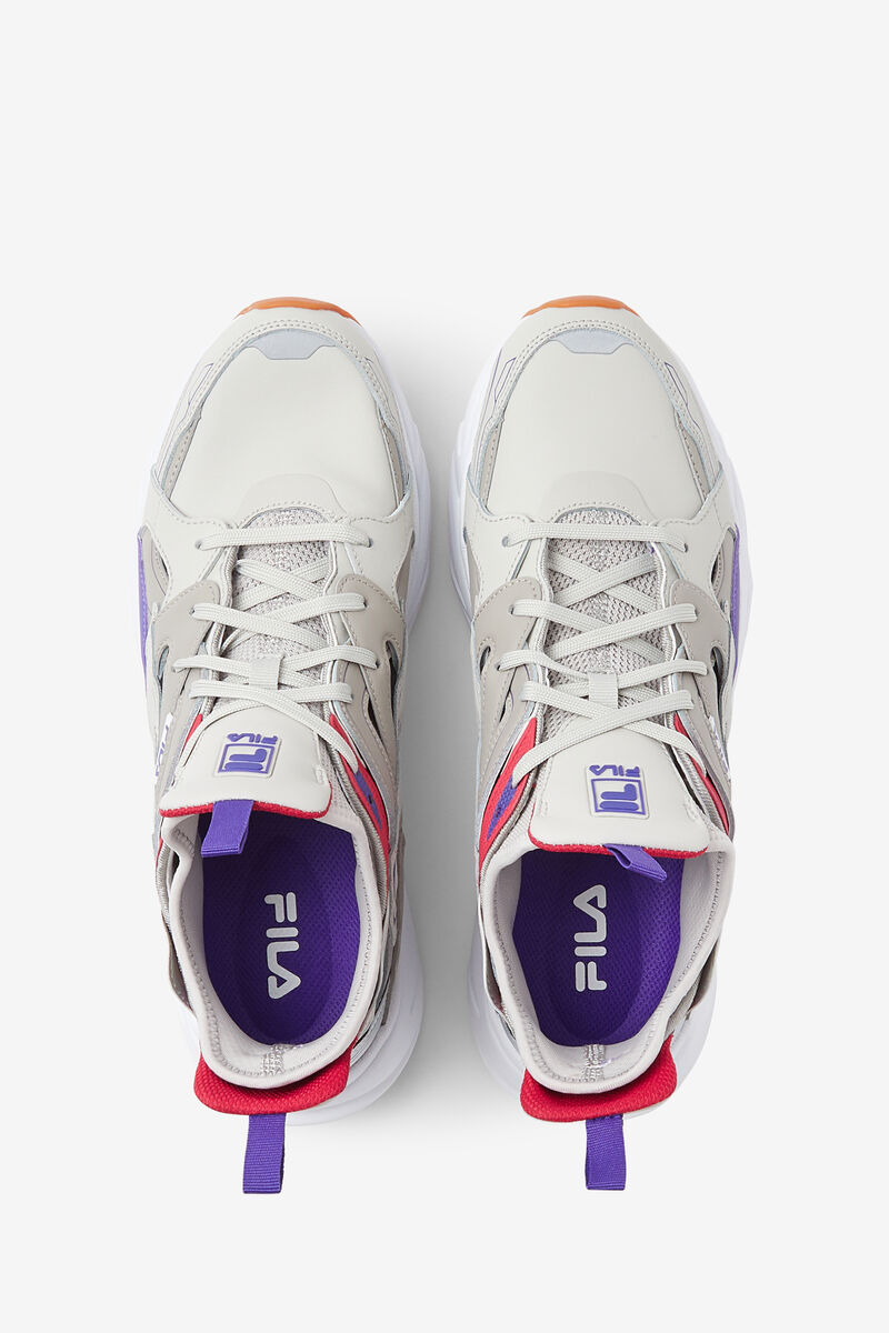 Men's Fila Black & Red Hallasan High Top Sneakers | Fila Sneakers Silver Grey / Deep Blue | K9zNLlvE