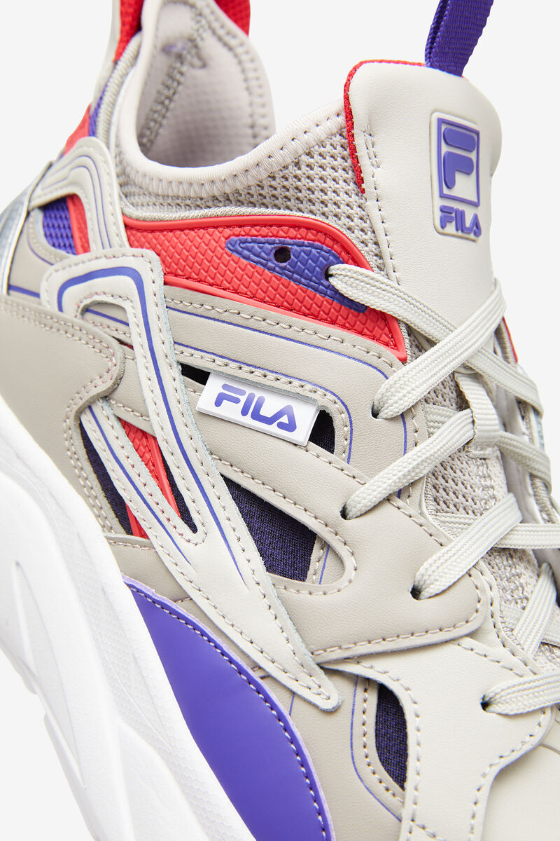 Men's Fila Black & Red Hallasan High Top Sneakers | Fila Sneakers Silver Grey / Deep Blue | K9zNLlvE