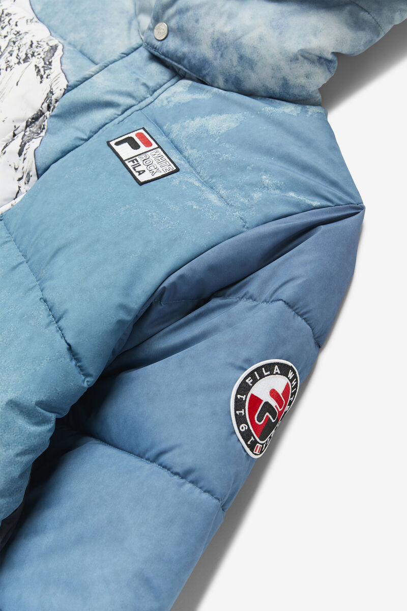 Men's Fila Blanc Puffer Jacket Jackets White / Black | rLJBggNhfBQ