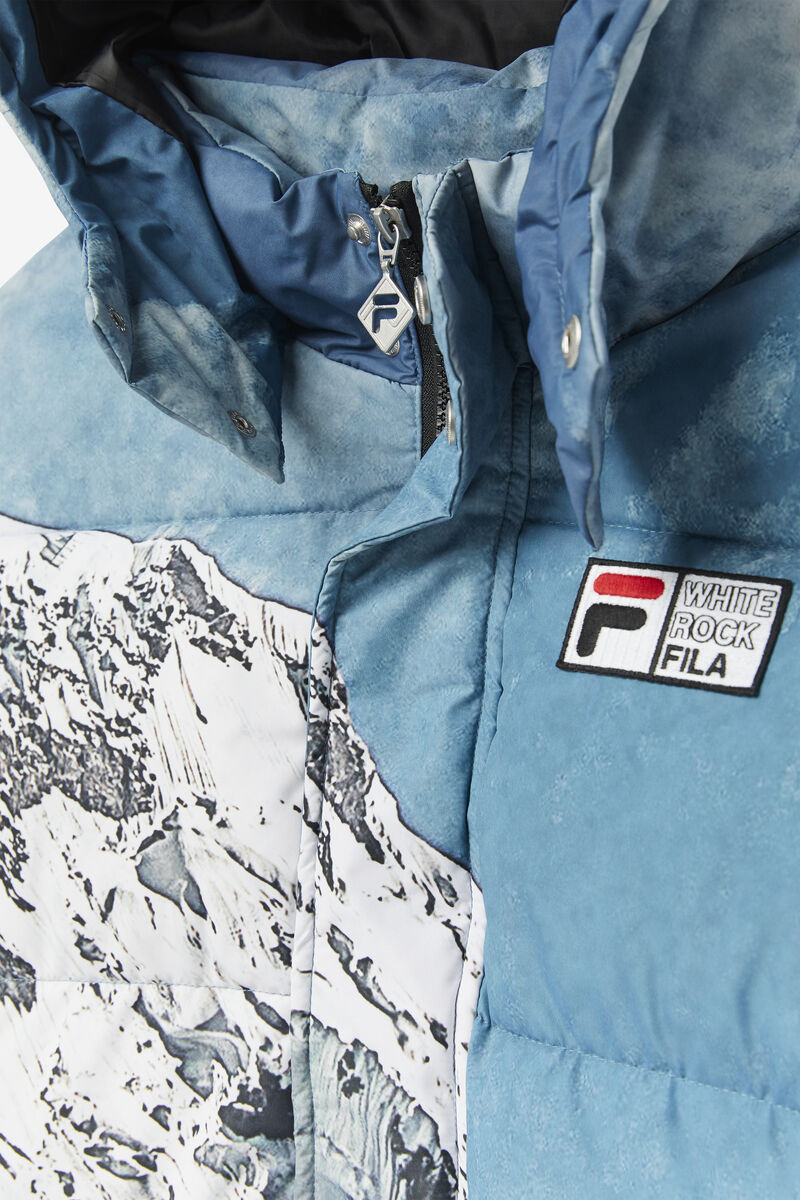 Men's Fila Blanc Puffer Jacket Jackets White / Black | rLJBggNhfBQ