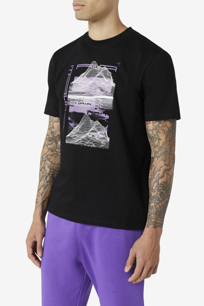 Men's Fila Blockfire T Shirts Black | DSeG2UDoUGa