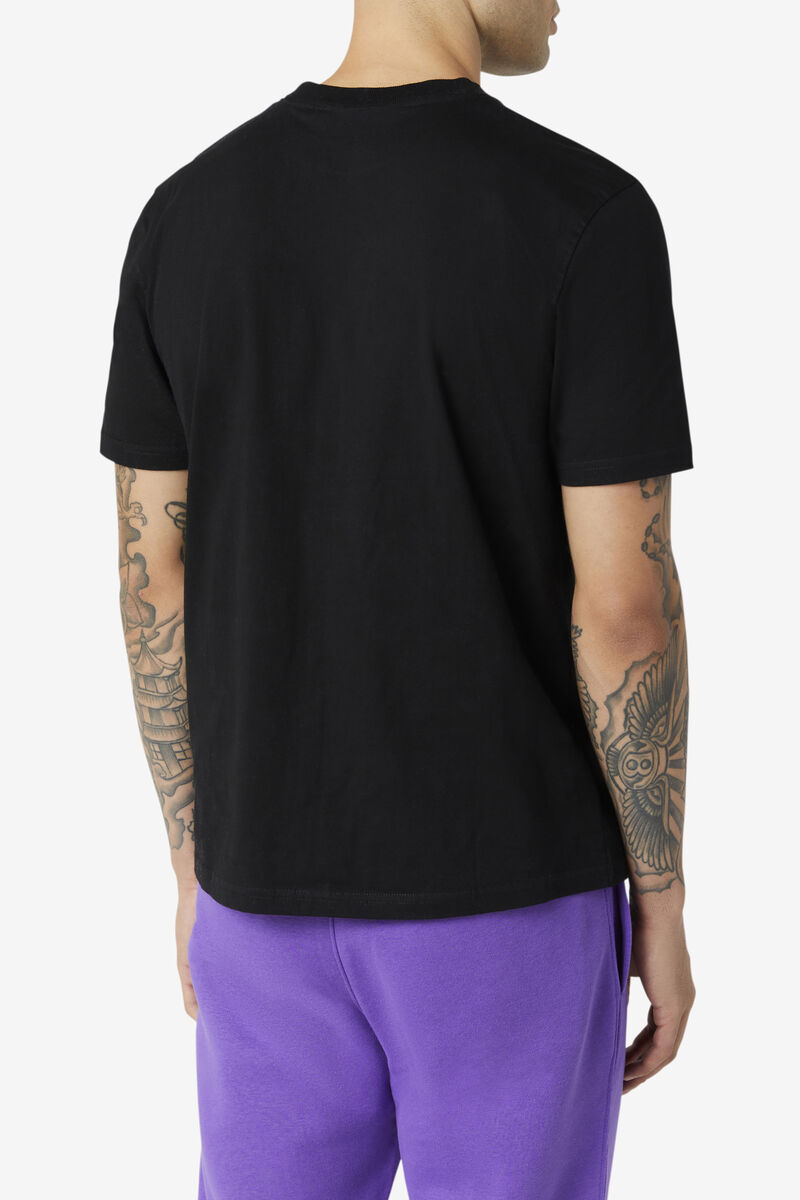 Men's Fila Blockfire T Shirts Black | DSeG2UDoUGa